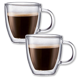 Photo of Bodum Bistro Double Wall Glass Mugs