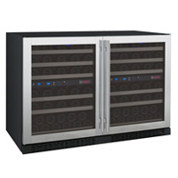 FlexCount Series 112 Bottle Four Zone Stainless Steel Side-by-Side Wine Refrigerator