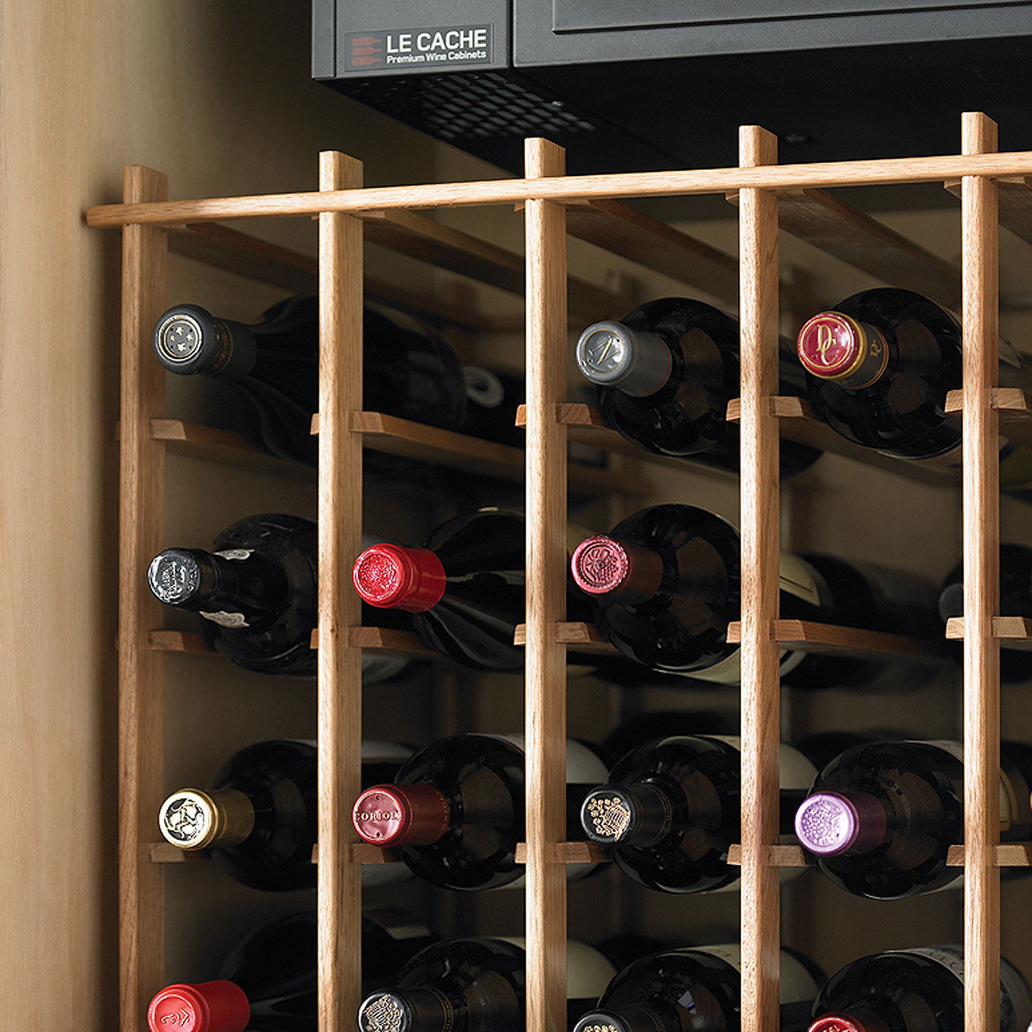 Le Cache 5200 Premium Wine Cellar Cabinet Classic Cherry Finish