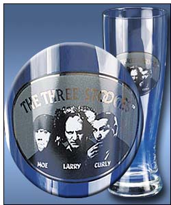 Photo of The Three Stooges Silver Logo Pilsner Beer Glass