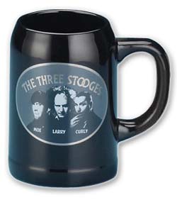 Photo of Three Stooges Silver Screen Black Beer Mug