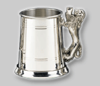 Pewter Lion Handle Beer Tankard