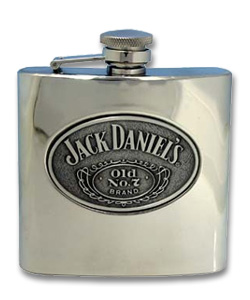 Photo of Jack Daniel's Stainless Steel Flask with Pewter Badge - 6 oz.