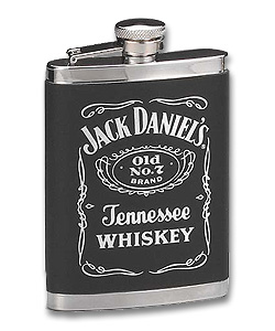 Photo of Jack Daniel's Stainless Steel Black Leatherette Cover Flask - 6 oz.