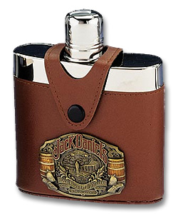 Photo of Jack Daniel's Stainless Steel & Brown Leatherette Flask - 6 oz.