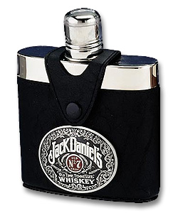 Photo of Jack Daniel's Stainless Steel & Black Leatherette Flask - 6 oz.