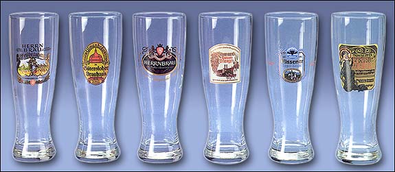 Assorted German Glass Beer Mugs