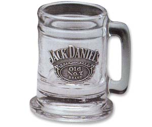 Jack Daniel's Shot Glass with Pewter Badge