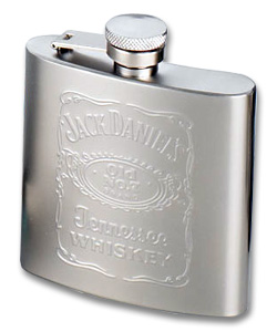 Photo of Jack Daniel's Stainless Steel Embossed Flask with Matte Finish - 6 oz.