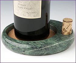 Photo of Sommelier's Green Marble Wine Bottle Coaster