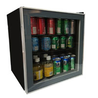 1.7 Cu. Ft. Beverage Cooler - Black Cabinet and Platinum Trim Glass Door