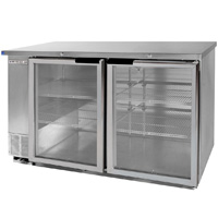 Back Bar Refrigerator w/Glass Doors - Stainless Steel