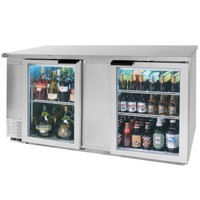Back Bar Refrigerator w/Glass Doors - Stainless Steel