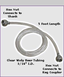 Photo of 5 Feet of 3/16 Inch I.D. Jumper Line Assembly with 2 Hexnuts