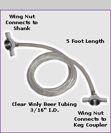 Photo of 5 Feet of 3/16 Inch I.D. Jumper Line Assembly with 2 Wingnuts