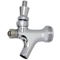 Self-Closing Chrome Beer Faucet with Brass Lever