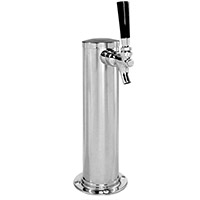 Chrome-Plated Metal Single Faucet Beer Tower - 2-1/2-Inch Column