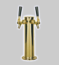 Photo of D4743DS-PVD PVD Brass Air Cooled Dual Faucet Draft Beer Tower - 3 Inch Column
