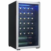 36 Bottle Single Zone Freestanding Wine  Cooler Refrigerator with Silver Door