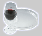 Round Party Plate With Built-in Stemware Holder