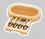 Picnic Time Formaggion Oval Cutting Board with Cheese Tools