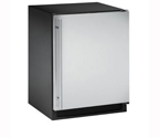 U-Line CLRCO2175S-40 2000 Series Clear Ice Maker / Refrigerator - Black Cabinet with Stainless Steel Door - Right Hand Hinge - Drain Pump