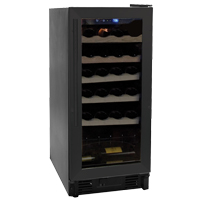 26 Bottle Black Built-in Wine Refrigerator