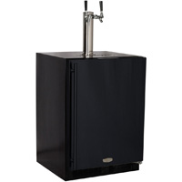Marvel Undercounter Built-in Kegerator with X-CLUSIVE 2 Faucet D System Keg Tapping Kit - Black