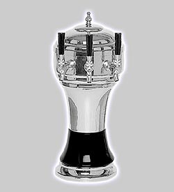 Photo of CT902-3CH Zeus Ceramic 3-Faucet Draft Beer Tower - Black w/ Chrome Finish