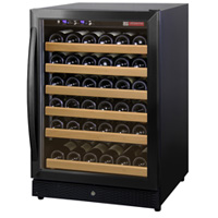51 Bottle Wine Cooler Refrigerator - Black Cabinet with Black Door