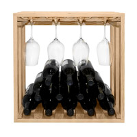 Allavino Pronto 12 Bottle Wine Rack Pine Lattice Stackable Stemware Cube PRL3012S