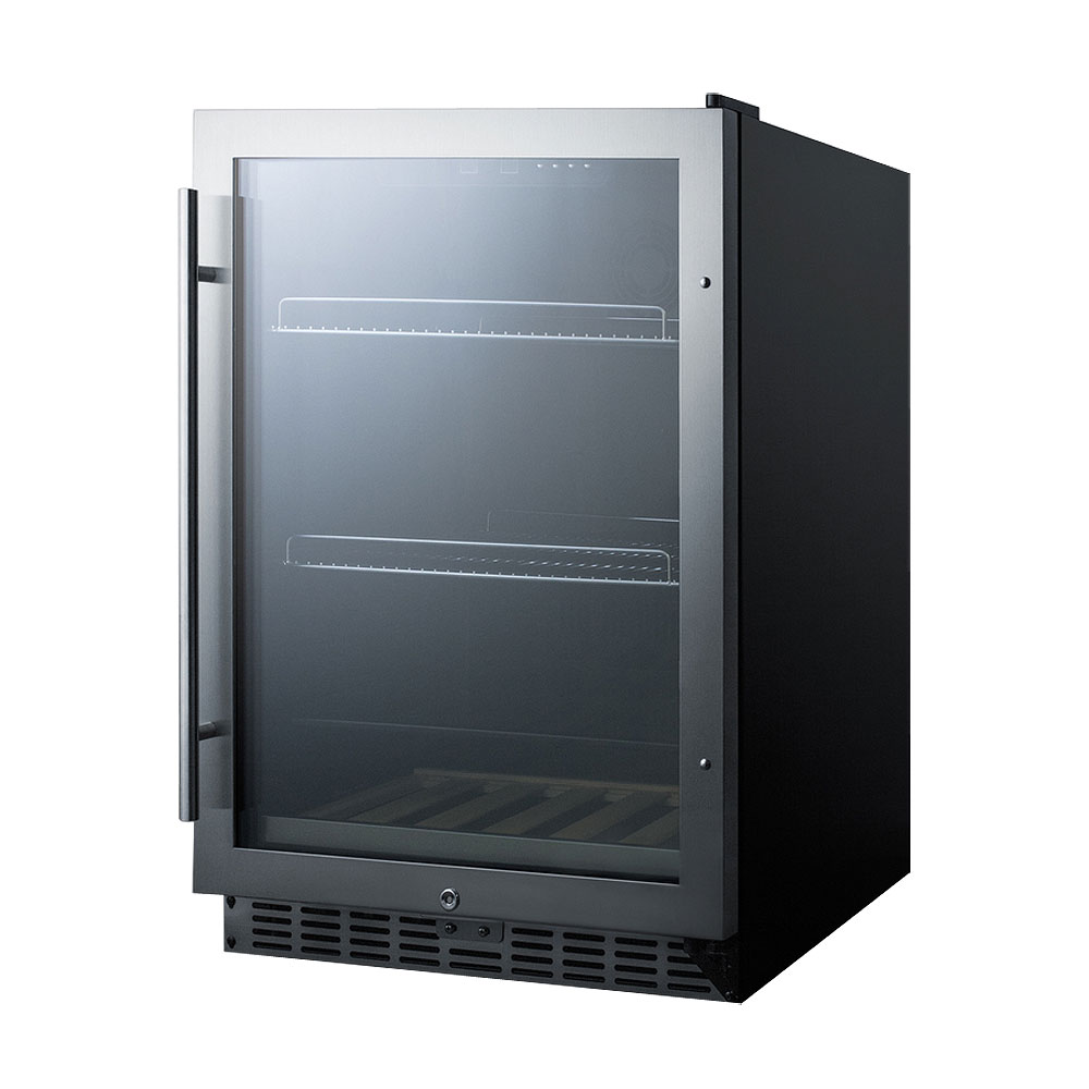 Summit SCR2466 Beverage Refrigerator Black Stainless Steel