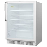 5.5 cf Glass Door All Refrigerator - White Stainless Steel