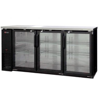 Commercial Back Bar Cooler with Three Glass Doors