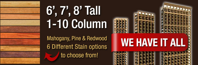 Mahogony, Pine and Redwood Wine Racks