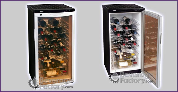 Haier BC112G 30 Bottle Wine Cellar  with Contoured Smoked Glass Door