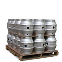 Pallet of 24 5.4 Gallon Pin Beer Keg Casks