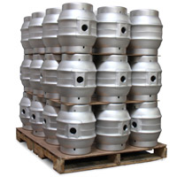 Pallet of 36 5.4 Gallon Pin Beer Keg Casks