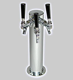 Photo of D4743TT Chrome Triple Faucet Draft Beer Tower - 3 Inch Column
