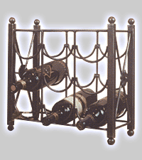 View Larger Image of French 9 Bottle Wrought Iron Wine Rack