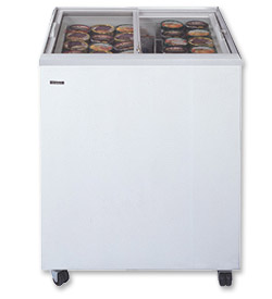 Photo of Summit SCF682S Deluxe Angled Sliding Curved Glass Top Chest Freezer