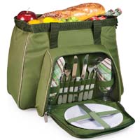 Toluca Insulated Cooler with Service for 2 - Pine Green
