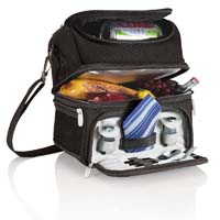 Picnic Time Pranzo Deluxe Lunch Cooler - Black w/ Silver Trim
