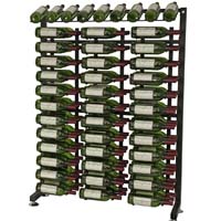 117 Bottle Island Display Wine Rack - Brushed Nickel Finish