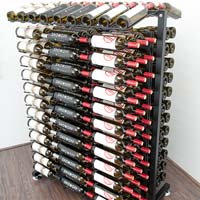 234 Bottle Island Display Wine Rack - Brushed Nickel Finish