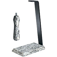 White Wave Granite Table Stand & Handle Set