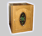 Vinotemp 114 Napoleon Wine Cabinet - Single Oval Glass Door - 80 Bottle Count