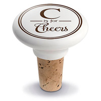 C is for Cheers Ceramic Wine Bottle Stopper