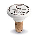 C is for Cheers Ceramic Wine Bottle Stopper
