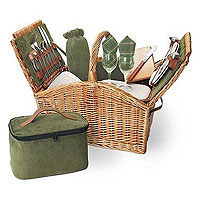 Somerset English Style Double Lid Picnic Basket for 2